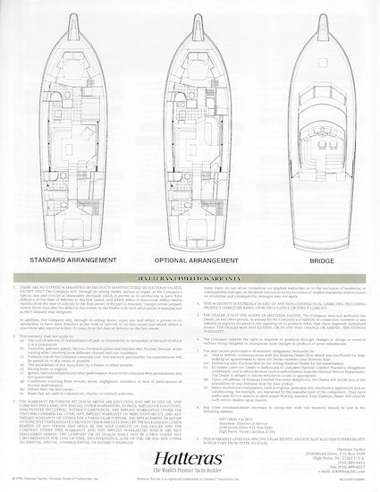 Hatteras 52 Motor Yacht Specification Brochure