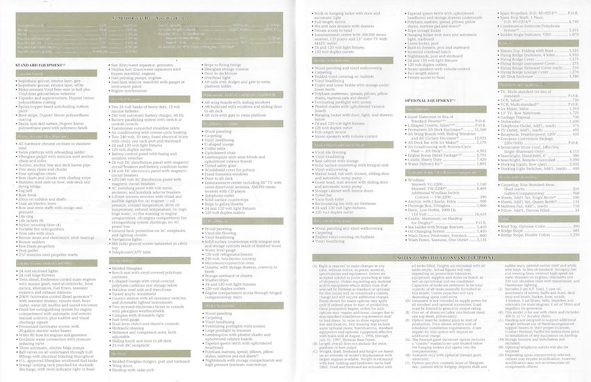 Hatteras 52 Motor Yacht Specification Brochure