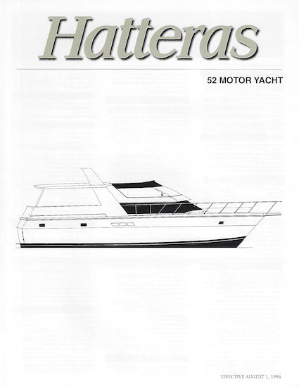 Hatteras 52 Motor Yacht Specification Brochure
