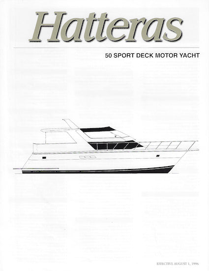 Hatteras 50 Sport Deck Motor Yacht Specification Brochure