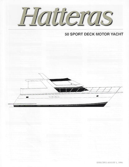 Hatteras 50 Sport Deck Motor Yacht Specification Brochure