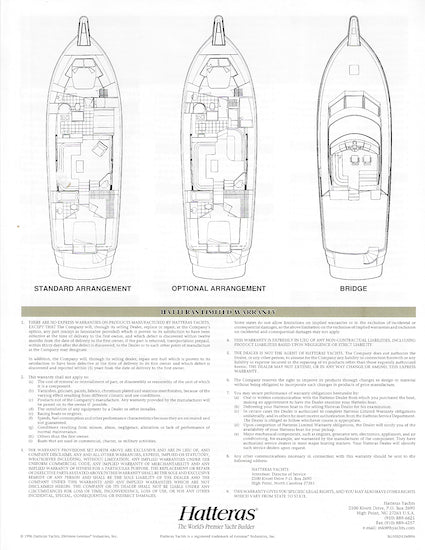 Hatteras 50 Sport Deck Motor Yacht Specification Brochure