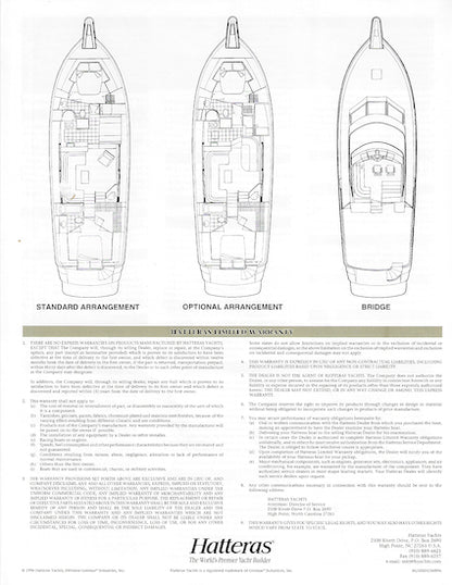 Hatteras 50 Sport Deck Motor Yacht Specification Brochure