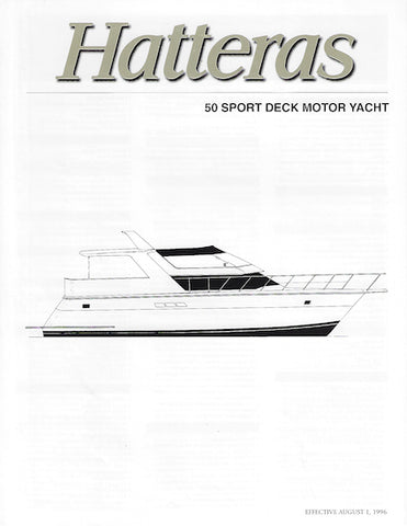 Hatteras 50 Sport Deck Motor Yacht Specification Brochure