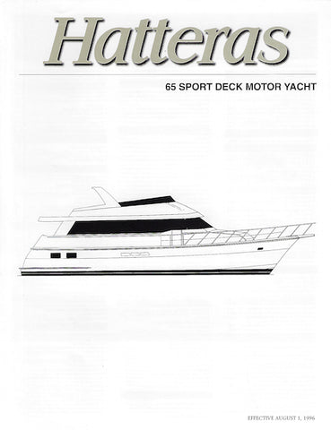 Hatteras 65 Sport Deck Motor Yacht Specification Brochure
