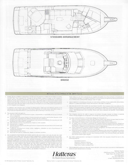 Hatteras 42 Cockpit Motor Yacht SE Specification Brochure