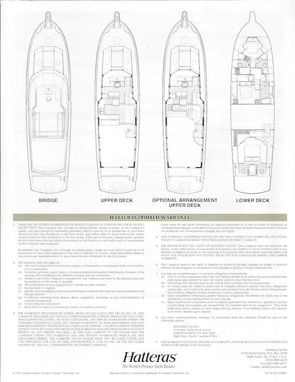 Hatteras 70 Cockpit Motor Yacht Specification Brochure