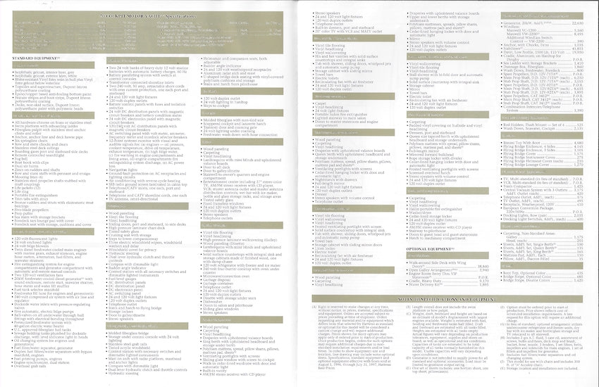 Hatteras 70 Cockpit Motor Yacht Specification Brochure