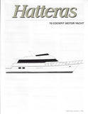 Hatteras 70 Cockpit Motor Yacht Specification Brochure