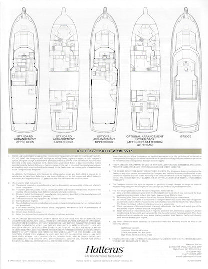 Hatteras 70 Motor Yacht Specification Brochure