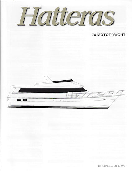 Hatteras 70 Motor Yacht Specification Brochure