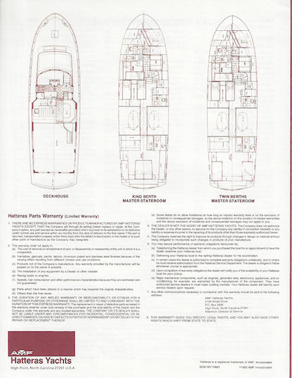 Hatteras 61 Motor Yacht Specification Brochure