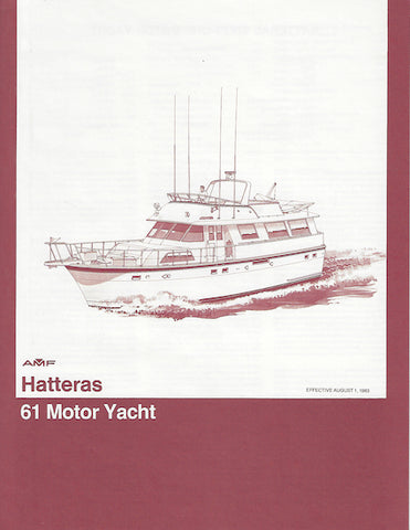 Hatteras 61 Motor Yacht Specification Brochure