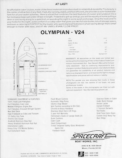 Spacecraft Olympian V24 Brochure