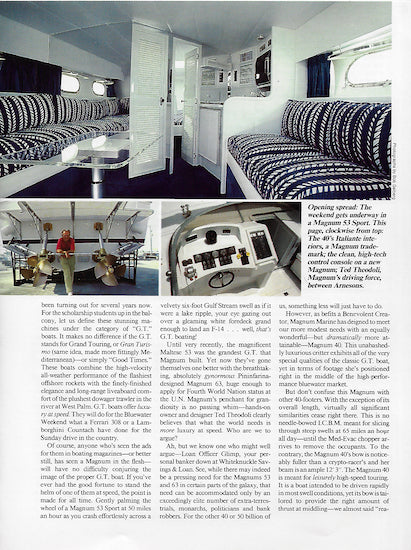 Magnum 40 & 53 Motorboating & Sailing Magazine Reprint Brochure