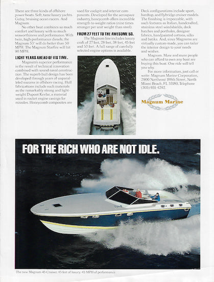 Magnum 45 Yachting Magazine Reprint Brochure