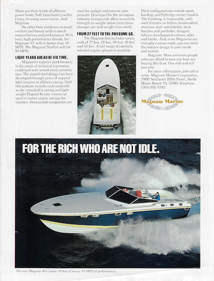 Magnum 45 Yachting Magazine Reprint Brochure