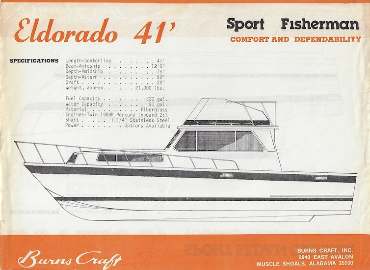 Burns Craft Seville 37 & Eldorado 41 Specification Brochure