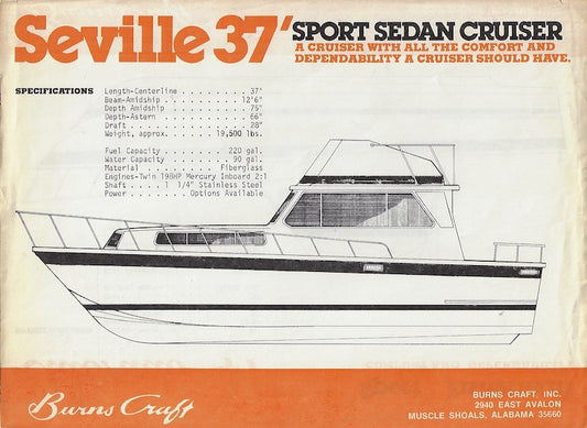 Burns Craft Seville 37 & Eldorado 41 Specification Brochure