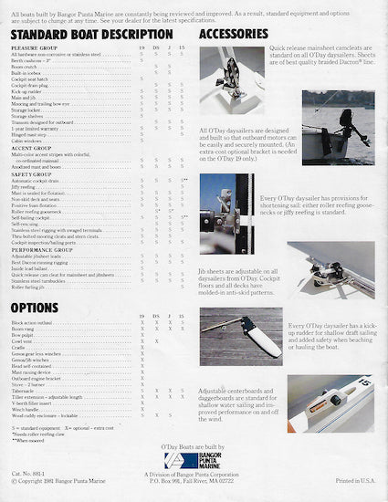 O'Day 1981 Daysailers Brochure