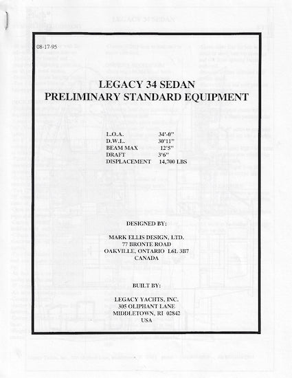 Freedom Legacy 34 Sedan Brochure Package
