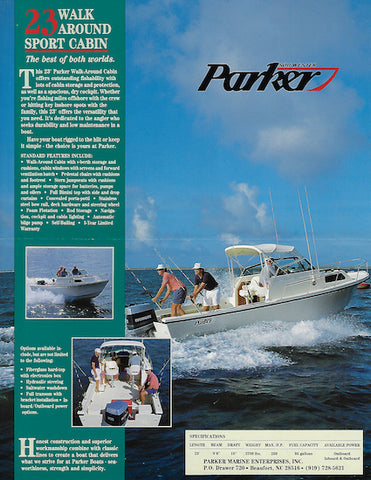 Parker 21 & 23 Walk Around Sport Cabin Brochure
