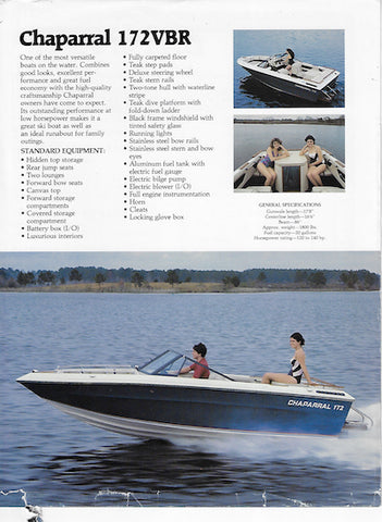 Chaparral 172VBR Mercruiser Performance Report Brochure