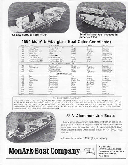 Monark 1984 Dealer Brochure
