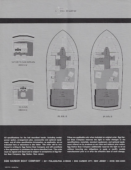 Egg Harbor 33 Convertible Sedan Specification Brochure