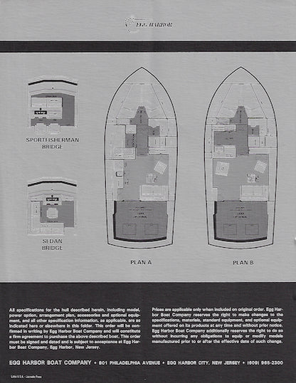 Egg Harbor 33 Convertible Sedan Specification Brochure