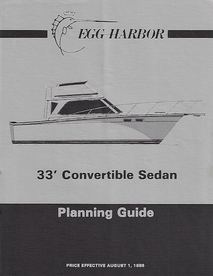 Egg Harbor 33 Convertible Sedan Specification Brochure