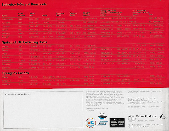 Springbok 1982 Brochure