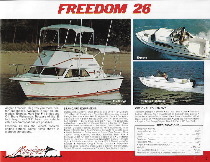 Angler 1984 Brochure – SailInfo I boatbrochure.com