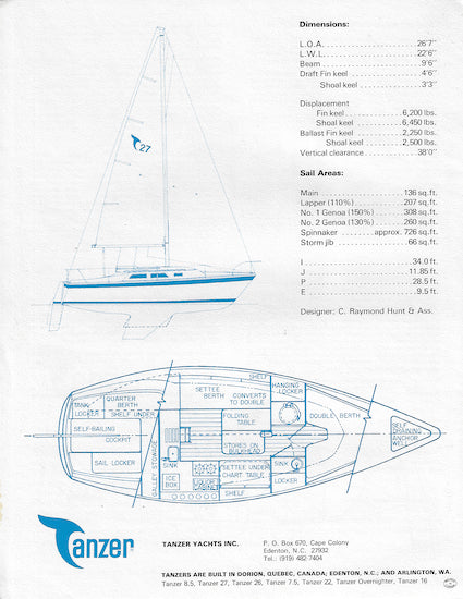 Tanzer 27 (PY26) Brochure