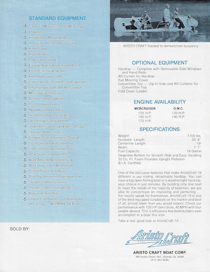 Aristo 19 (Nineteen) Brochure