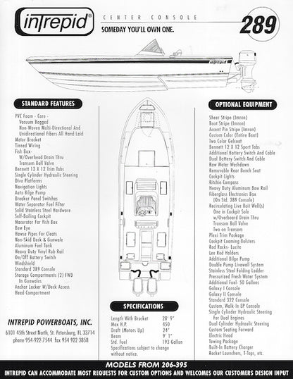 Intrepid 289 Center Console Brochure