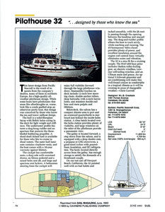 Pacific Seacraft Pilothouse 32 Sail Magazine Reprint Brochure