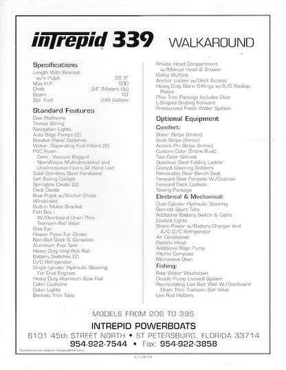 Intrepid 339 Walkaround Brochure