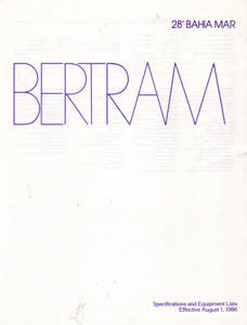 Bertram 28 Bahia Mar Specification Brochure