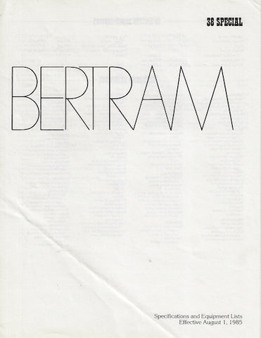 Bertram 38 Special Specification Brochure