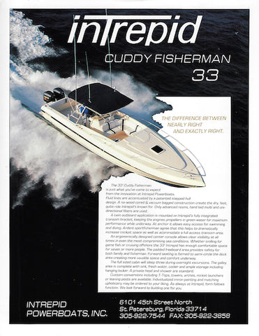 Intrepid 33 Cuddy Fisherman Brochure