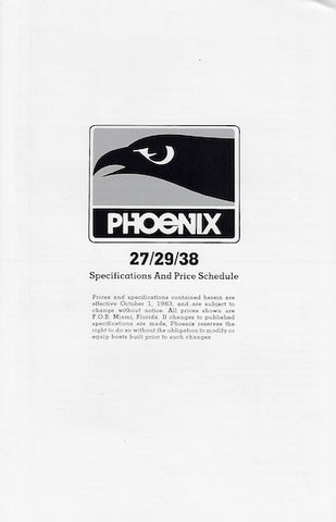 Phoenix 1983 / 1984 Specification & Price Brochure