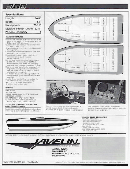 Javelin 366 Brochure