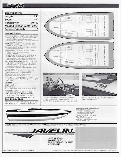 Javelin 378 Brochure