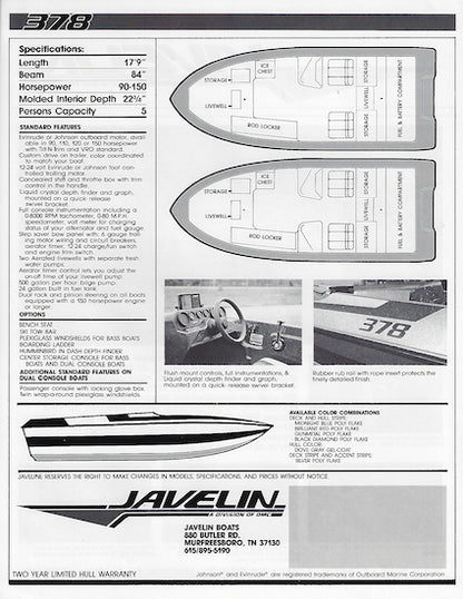Javelin 378 Brochure