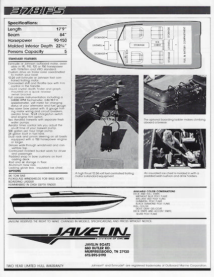 Javelin 378FS Brochure
