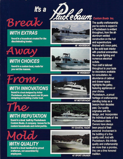 Pluckebaum Houseboat Brochure