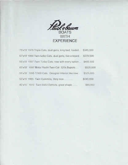 Pluckebaum Houseboat Brochure