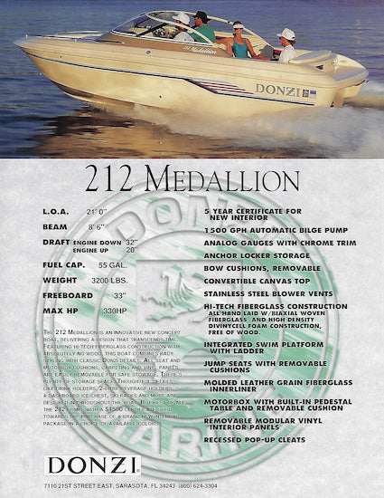 Donzi Medallion 212 Brochure