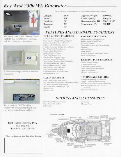 Key West Bluewater 2300 Walkaround  Brochure